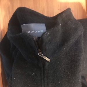 Ibex mock neck zip wool blend sweater